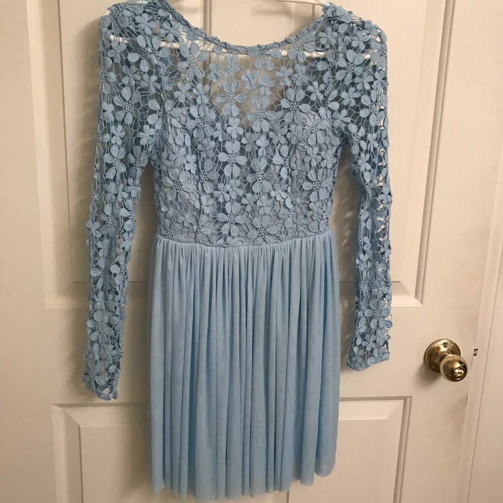 Light blue floral/ lace dress